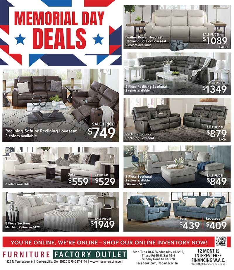 Memorial Day Deals - Click Above to View Full Sized Ad